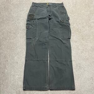 Carhartt Double Knee Olive Green Cargo Carpenter Pants 31Wx30L